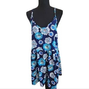 LOVE REPUBLIC floral print flowy mini dress sundress blue white size unknown